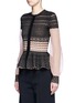 Front View - Click To Enlarge - ALEXANDER MCQUEEN - MacramÃ© stitch tulle peplum cardigan