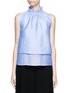 Main View - Click To Enlarge - CO - Ruffle neck layered chambray sleeveless top