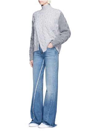 Figure View - Click To Enlarge - STELLA MCCARTNEY - Fray edge wide leg jeans