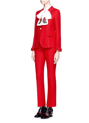 Figure View - Click To Enlarge - GUCCI - Wool-silk flared pants