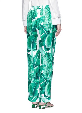 Back View - Click To Enlarge - - - Banana leaf print silk pyjama pants