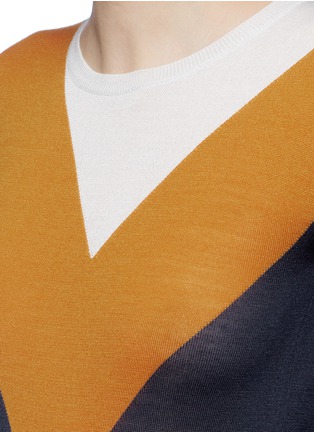 Detail View - Click To Enlarge - STELLA MCCARTNEY - Football stripe virgin wool-silk sweater