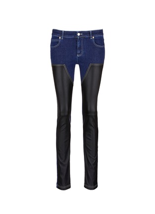 Main View - Click To Enlarge - GIVENCHY - Leather patch denim jeans