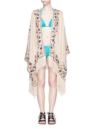 Main View - Click To Enlarge - TALITHA - 'Moroccan Tara' floral embroidery silk crepe cover-up