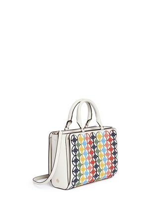 Front View - Click To Enlarge - TORY BURCH - 'Robinson' small embroidered saffiano leather tote