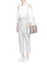 Figure View - Click To Enlarge - TORY BURCH - 'Robinson' small embroidered saffiano leather tote