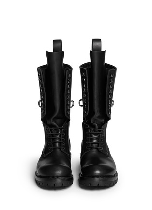 Front View - Click To Enlarge - RICK OWENS  - Lace-up leather boots