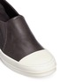 Detail View - Click To Enlarge - RICK OWENS  - Colourblock leather slip-on boat sneakers