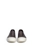 Front View - Click To Enlarge - RICK OWENS  - Colourblock leather slip-on boat sneakers