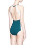 Back View - Click To Enlarge - FLAGPOLE SWIM - 'Nola' open back colourblock halterneck swimsuit