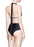Back View - Click To Enlarge - MIKOH - 'Rarotonga' lattice side high waist bikini bottoms
