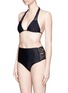Figure View - Click To Enlarge - MIKOH - 'Rarotonga' lattice side high waist bikini bottoms