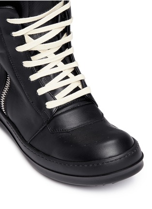 Detail View - Click To Enlarge - RICK OWENS  - 'Geobasket' leather high top sneakers