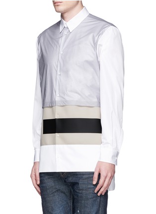 Front View - Click To Enlarge - 71465 - Contrast neoprene overlay cotton poplin shirt