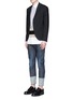 Figure View - Click To Enlarge - 71465 - Contrast neoprene overlay cotton poplin shirt