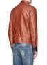 Back View - Click To Enlarge - 71465 - Palm tree appliqué sheepskin leather bomber jacket