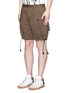 Front View - Click To Enlarge - 71465 - 'Maxy' leather drawstring shorts
