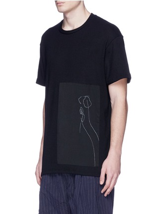 Front View - Click To Enlarge - SONG FOR THE MUTE - x Mason Mulholland oversize flower print raw silk T-shirt