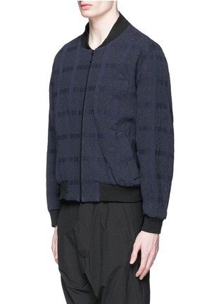 Front View - Click To Enlarge - SONG FOR THE MUTE - Geometric jacquard bomber jacket