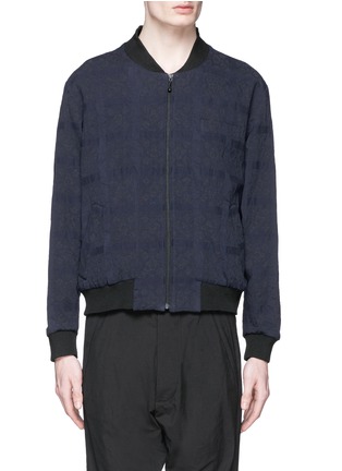 Main View - Click To Enlarge - SONG FOR THE MUTE - Geometric jacquard bomber jacket
