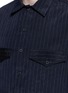 Detail View - Click To Enlarge - SONG FOR THE MUTE - Crinkled pinstripe pocket shirt