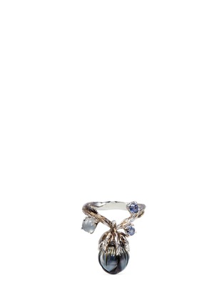 Main View - Click To Enlarge - HETING - 'Dewdrop' pearl flower bud sapphire 18k white gold ring