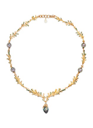 Main View - Click To Enlarge - HETING - 'Pinecone' tsavorite pearl 18k gold necklace