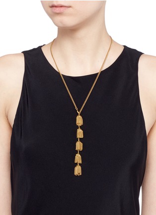 Figure View - Click To Enlarge - ELA STONE - 'Gilda Pom Pom' tassel drop necklace