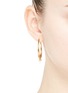 Figure View - Click To Enlarge - ELA STONE - 'Jenny' mini jade spike hoop earrings