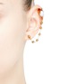 Figure View - Click To Enlarge - ELA STONE - 'Liad Crochet' jade chain ear cuff and stud earring set