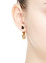Figure View - Click To Enlarge - ELA STONE - 'Marla' onyx stud hoop earrings