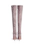 Back View - Click To Enlarge - AQUAZZURA - 'Giselle' lace-up sock suede thigh high boots