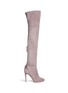 Main View - Click To Enlarge - AQUAZZURA - 'Giselle' lace-up sock suede thigh high boots