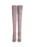 Figure View - Click To Enlarge - AQUAZZURA - 'Giselle' lace-up sock suede thigh high boots
