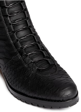 Detail View - Click To Enlarge - ALEXANDRE BIRMAN - 'Benjamine' matte python leather combat boots