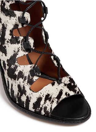 Detail View - Click To Enlarge - 10 CROSBY DEREK LAM - 'Inga' cheetah print calf hair lace-up boots
