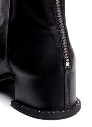 Detail View - Click To Enlarge - GIVENCHY - Stud heel back zip leather boots