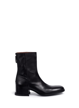 Main View - Click To Enlarge - GIVENCHY - Stud heel back zip leather boots