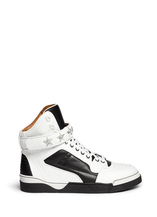 Main View - Click To Enlarge - GIVENCHY - 'Tyson' high top star stud leather sneakers