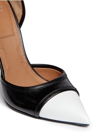 Detail View - Click To Enlarge - GIVENCHY - Screw heel contrast toe leather pumps