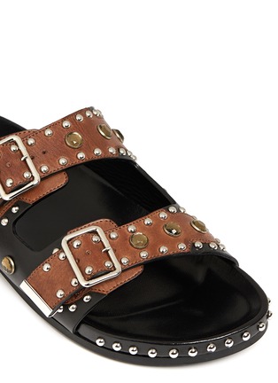 Detail View - Click To Enlarge - GIVENCHY - Stud strass appliqué leather sandals