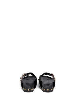 Back View - Click To Enlarge - GIVENCHY - Stud strass appliqué leather sandals
