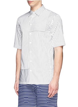 Front View - Click To Enlarge - MARNI - Contrast stripe panel cotton poplin shirt
