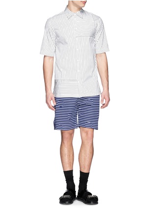 Figure View - Click To Enlarge - MARNI - Contrast stripe panel cotton poplin shirt