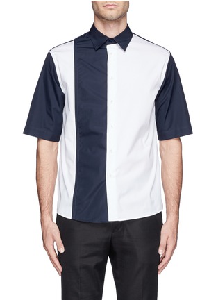 Main View - Click To Enlarge - MARNI - Colourblock duo layer sleeve shirt