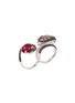 Figure View - Click To Enlarge - STEPHEN WEBSTER - 'Burma' diamond ruby 18k white gold snake two finger ring