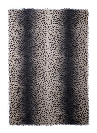 Detail View - Click To Enlarge - FRANCO FERRARI - Ombré leopard print wool-cashmere scarf