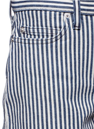 Detail View - Click To Enlarge - THEORY - 'Mikee' stripe stretch denim mini shorts