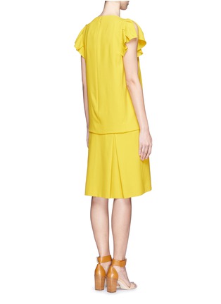 Back View - Click To Enlarge - CHLOÉ - Short frilled sleeve pleated dress