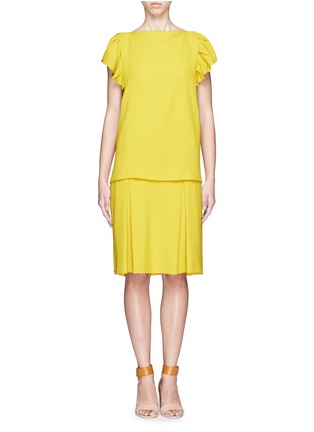 Main View - Click To Enlarge - CHLOÉ - Short frilled sleeve pleated dress